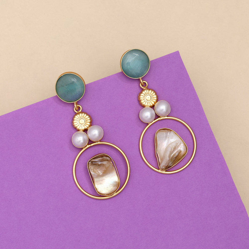Clear Sky Blue Color Amrapali Earrings Jewellery GetGlit
