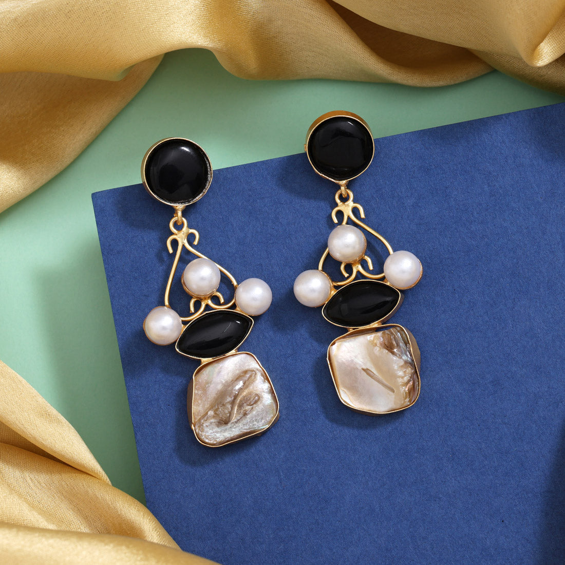 Dark Black Color Amrapali Earrings Jewellery GetGlit