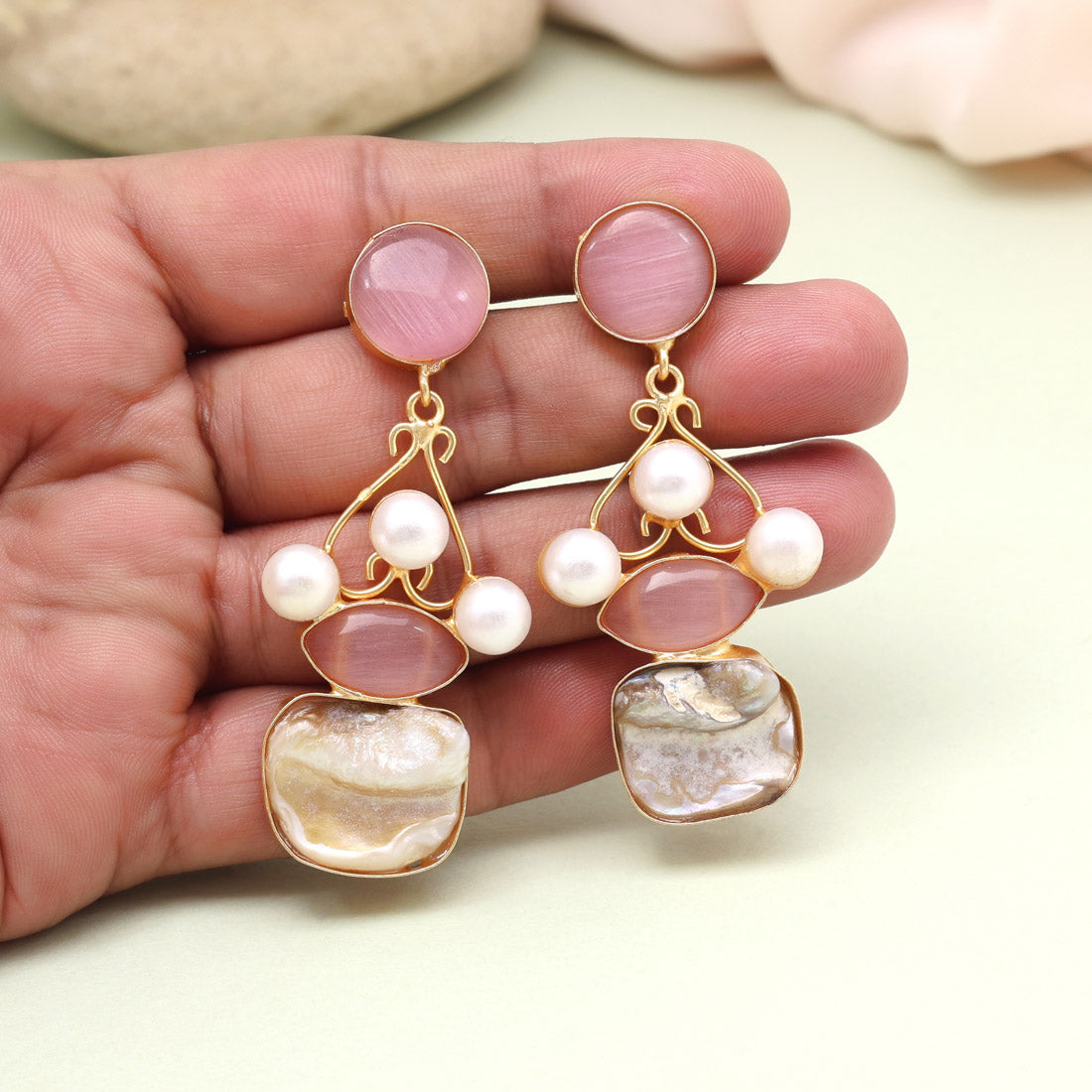 Elegant Pink Color Amrapali Earrings Jewellery GetGlit