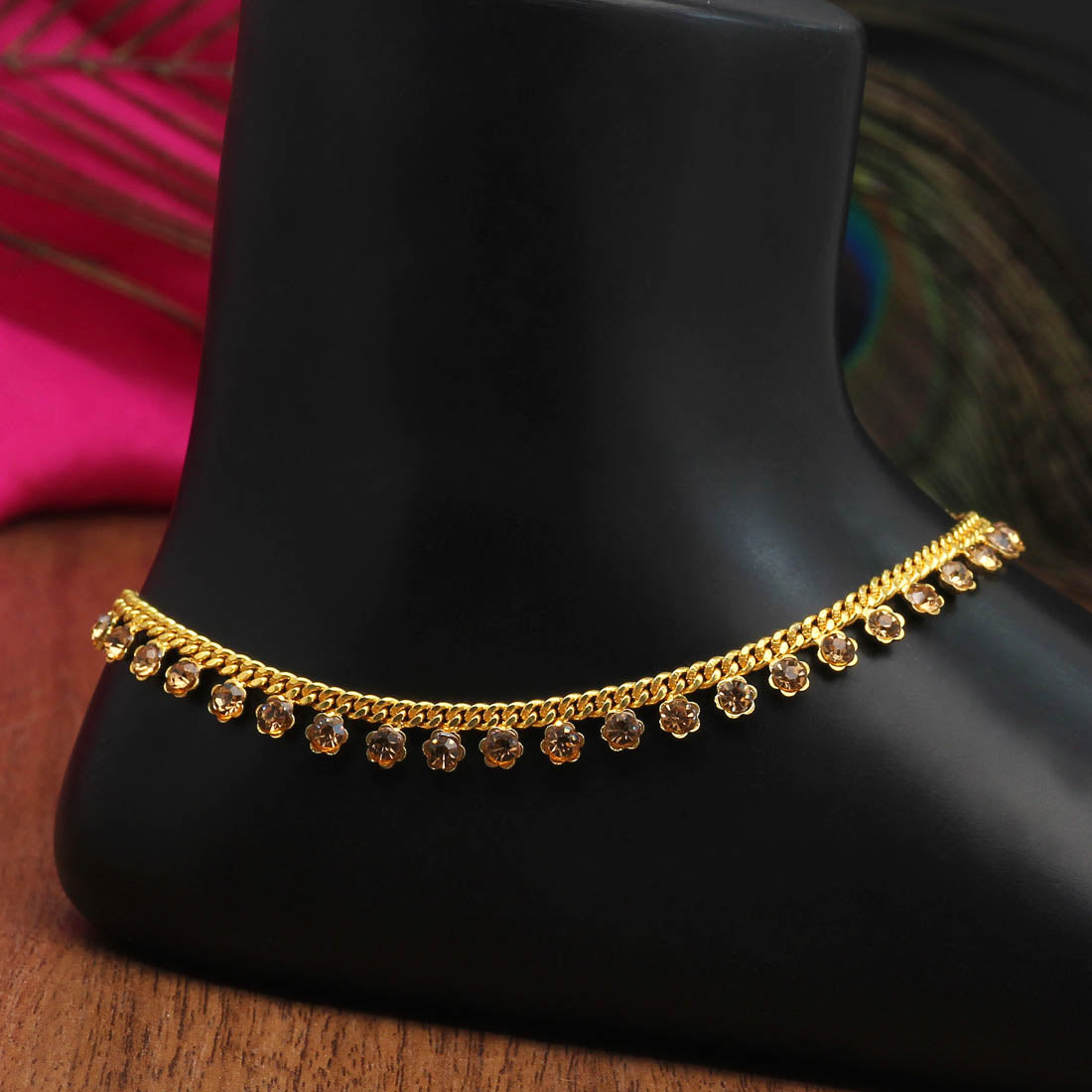 Gold Color Anklets (ANK1000GLD)  GetGlit   