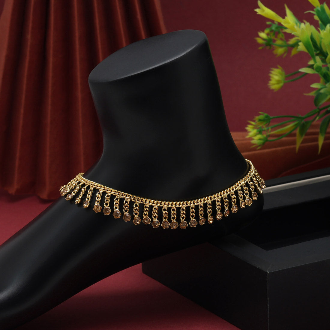 Gold Color Anklets (ANK1066GLD) Jewellery GetGlit   