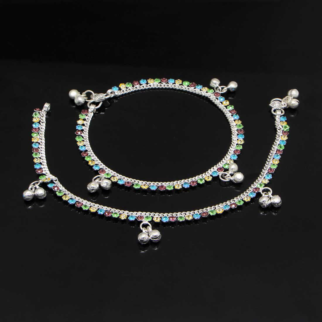 Multi Color Rhinestone Anklets (ANK358MLT)