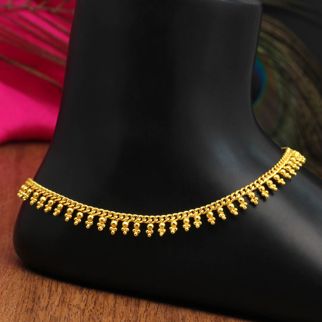 Gold Color Anklets (ANK981GLD)  GetGlit   