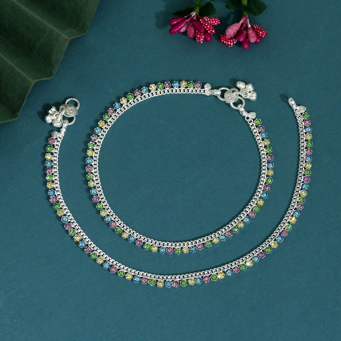 Multi Color Rhinestone Anklets (ANK984MLT)