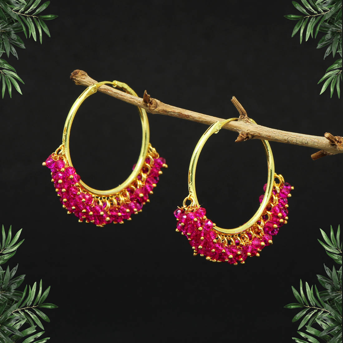 Rani Color Antique Hoop Earrings (ANTE1459RNI) Earrings GetGlit   