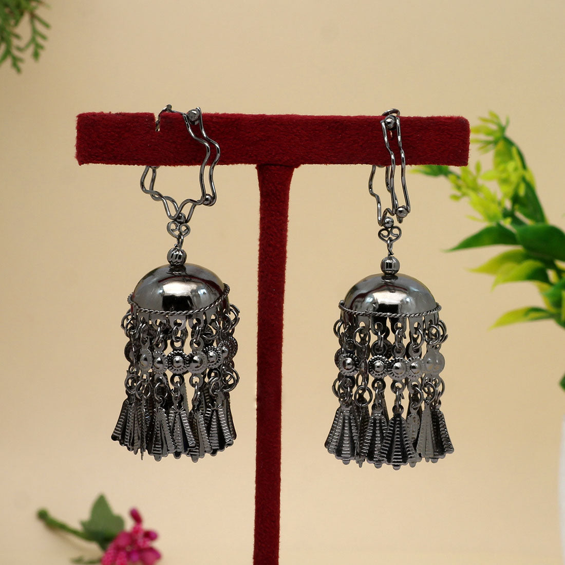 Black Color Antique Earrings (ANTE1587BLK) Jewellery GetGlit   
