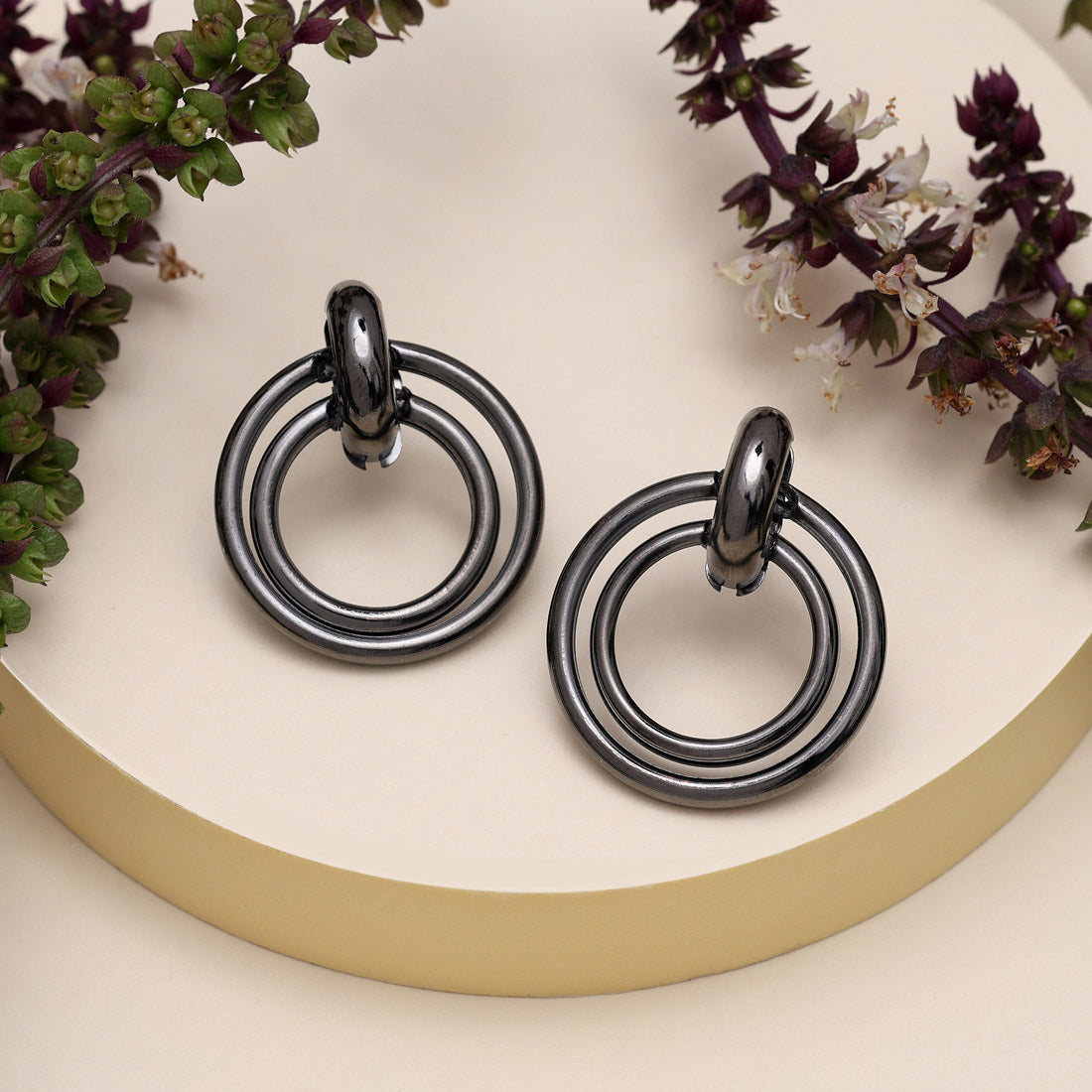 Black Color Fashion Earrings (ANTE1725BLK) Jewellery GetGlit   