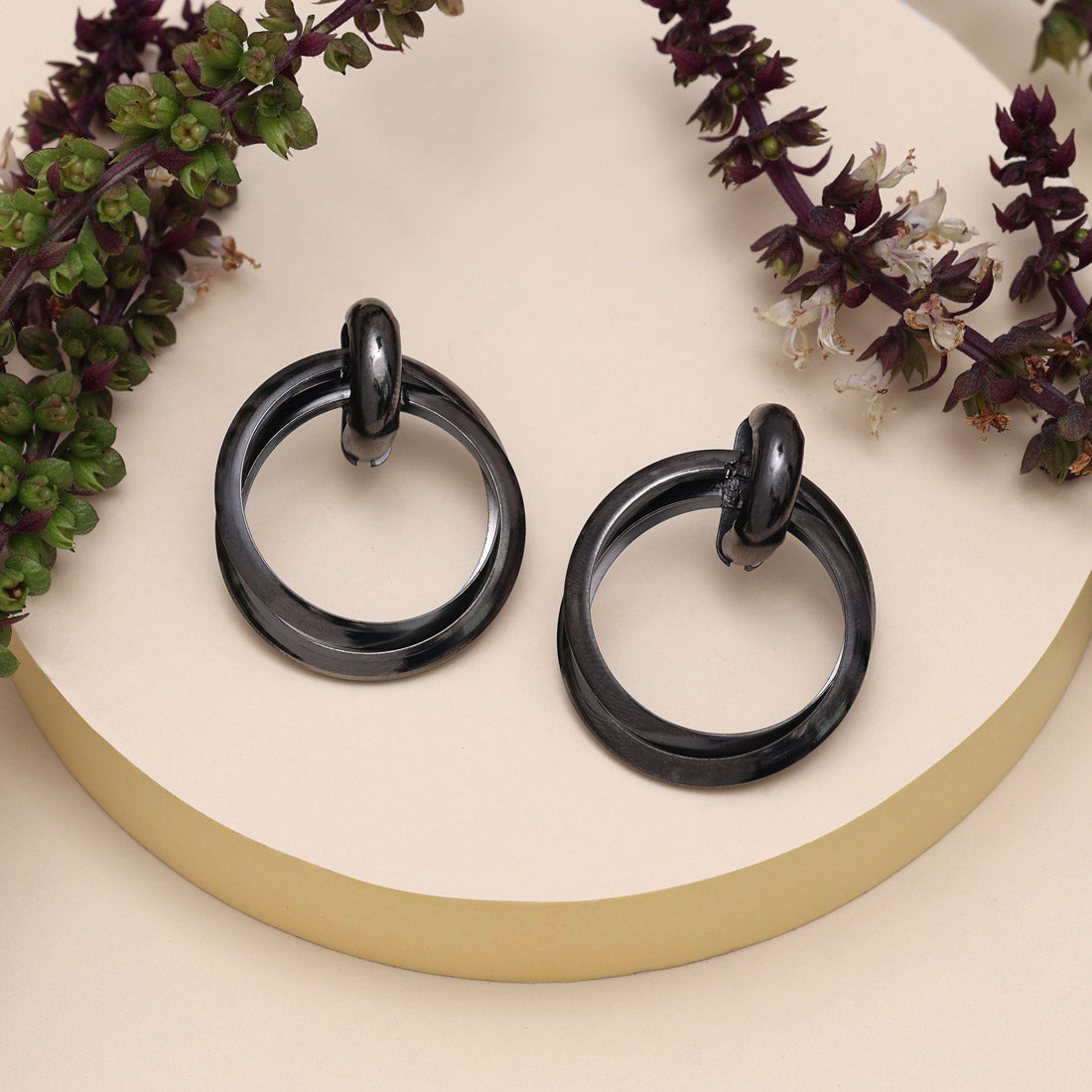 Black Color Fashion Earrings (ANTE1727BLK) Jewellery GetGlit   