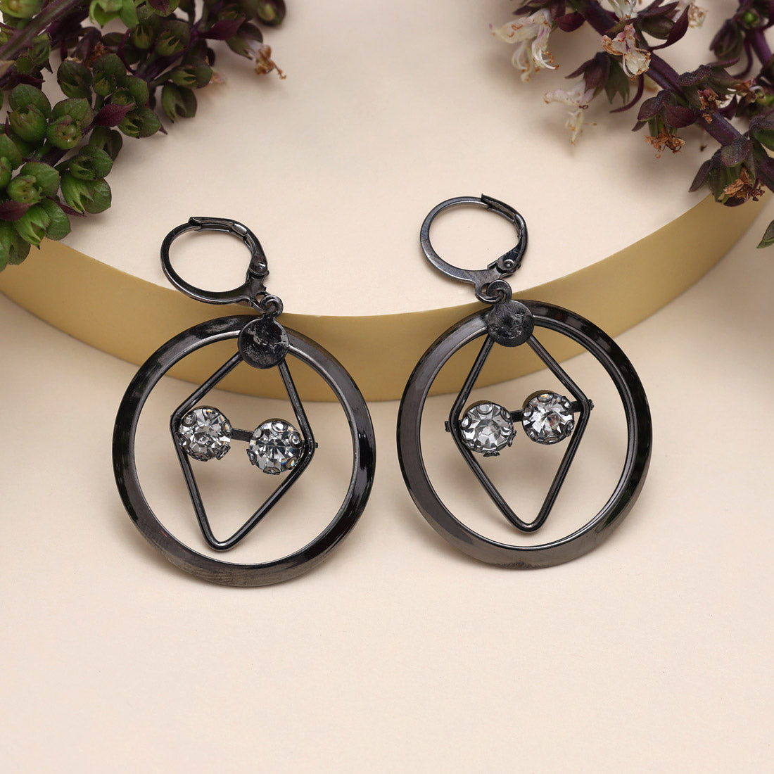 Black Color Fashion Earrings (ANTE1732BLK) Jewellery GetGlit   