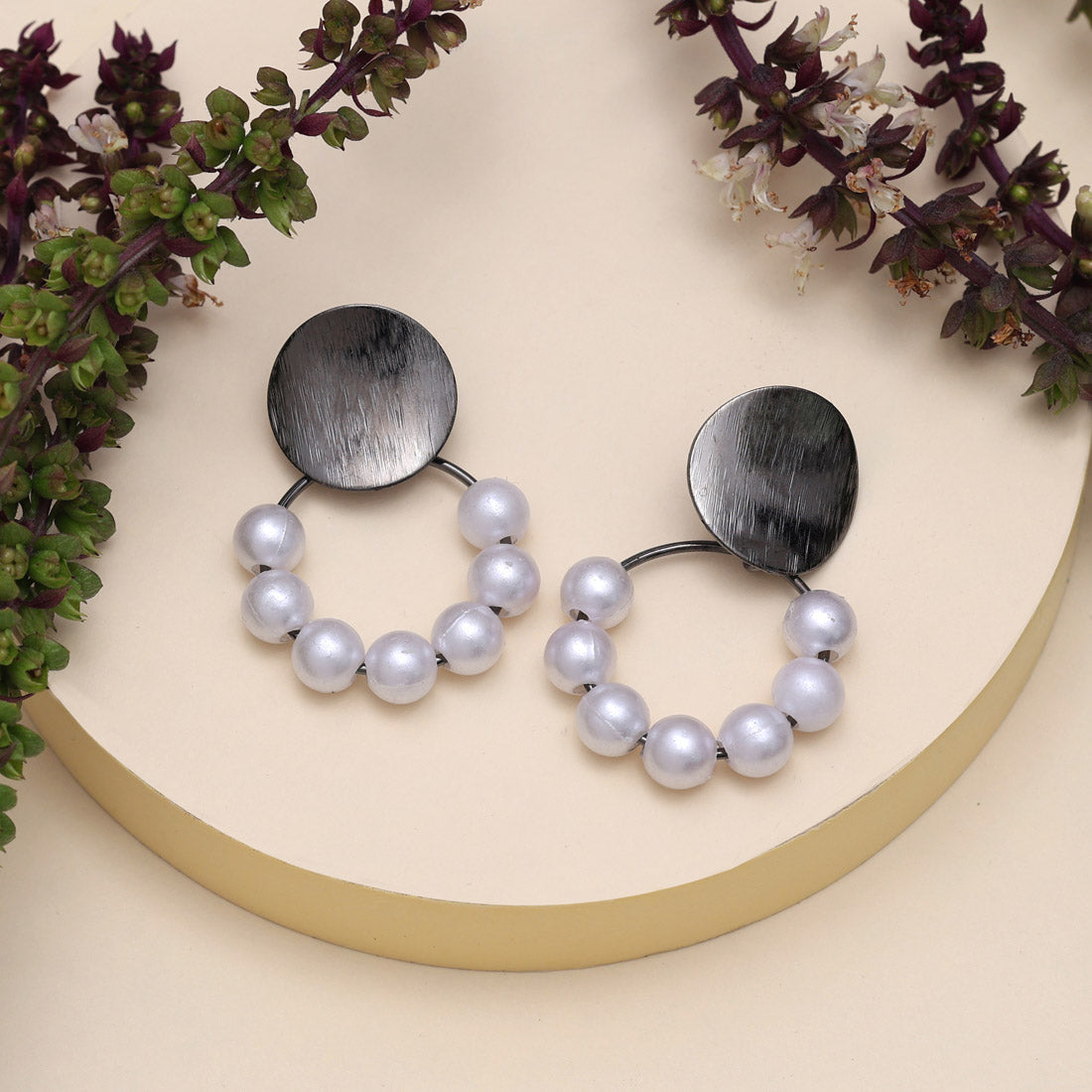 White Color Fashion Earrings (ANTE1733WHT) Earrings GetGlit   