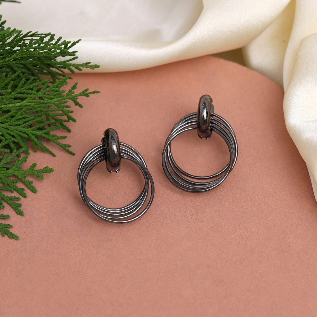 Black Color Fashion Earrings (ANTE1739BLK) Jewellery GetGlit   