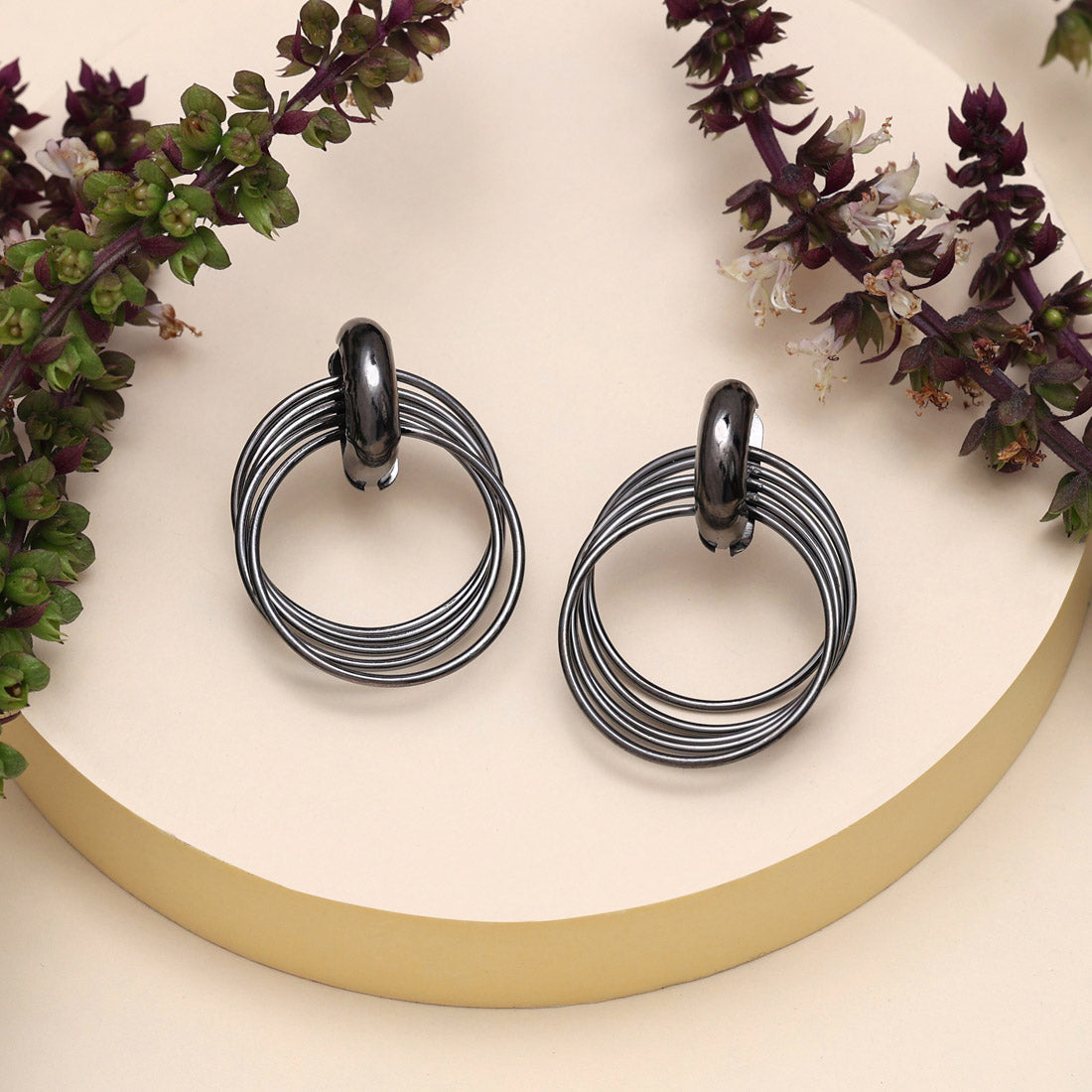 Black Color Fashion Earrings (ANTE1739BLK) Jewellery GetGlit   