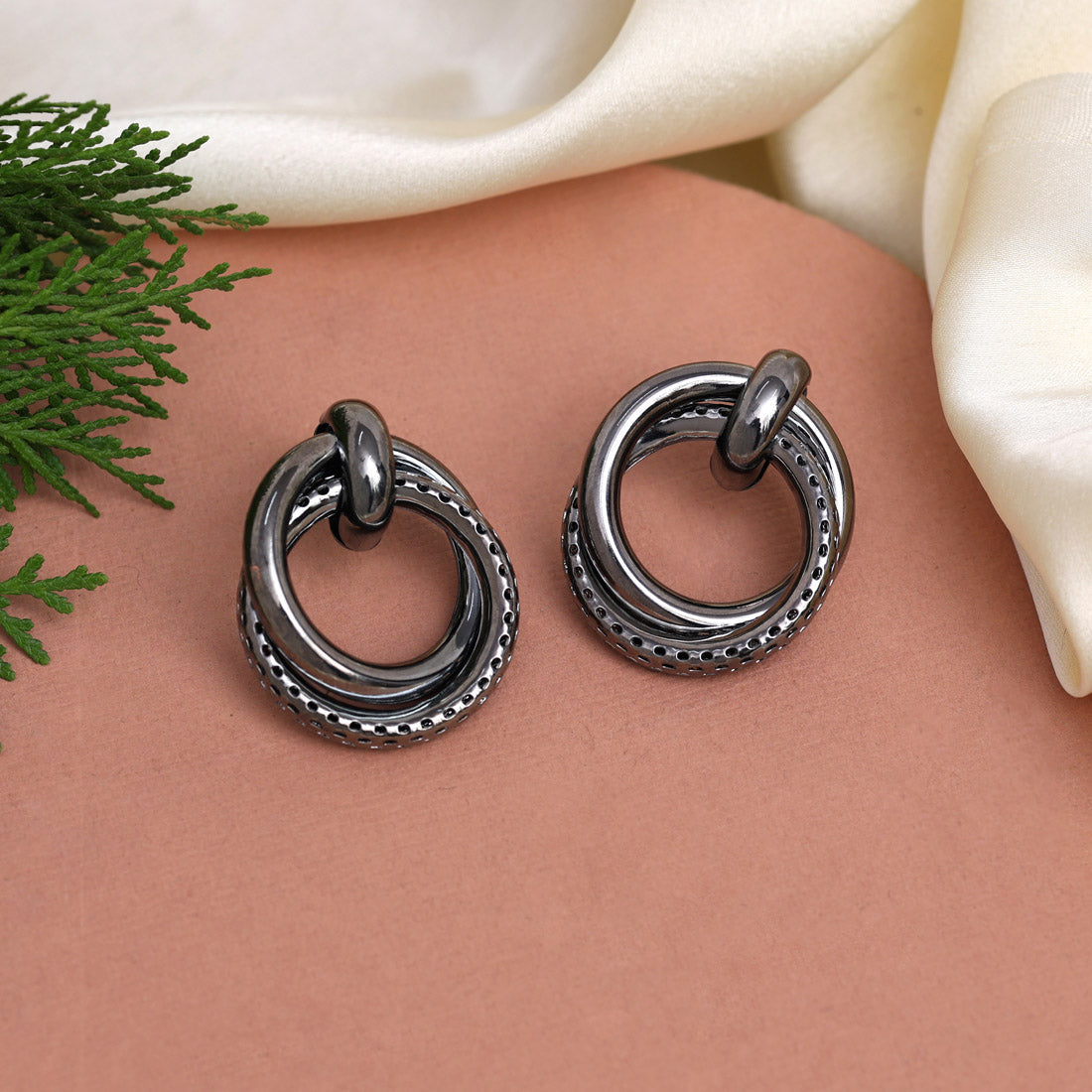 Black Color Fashion Earrings (ANTE1744BLK) Jewellery GetGlit   