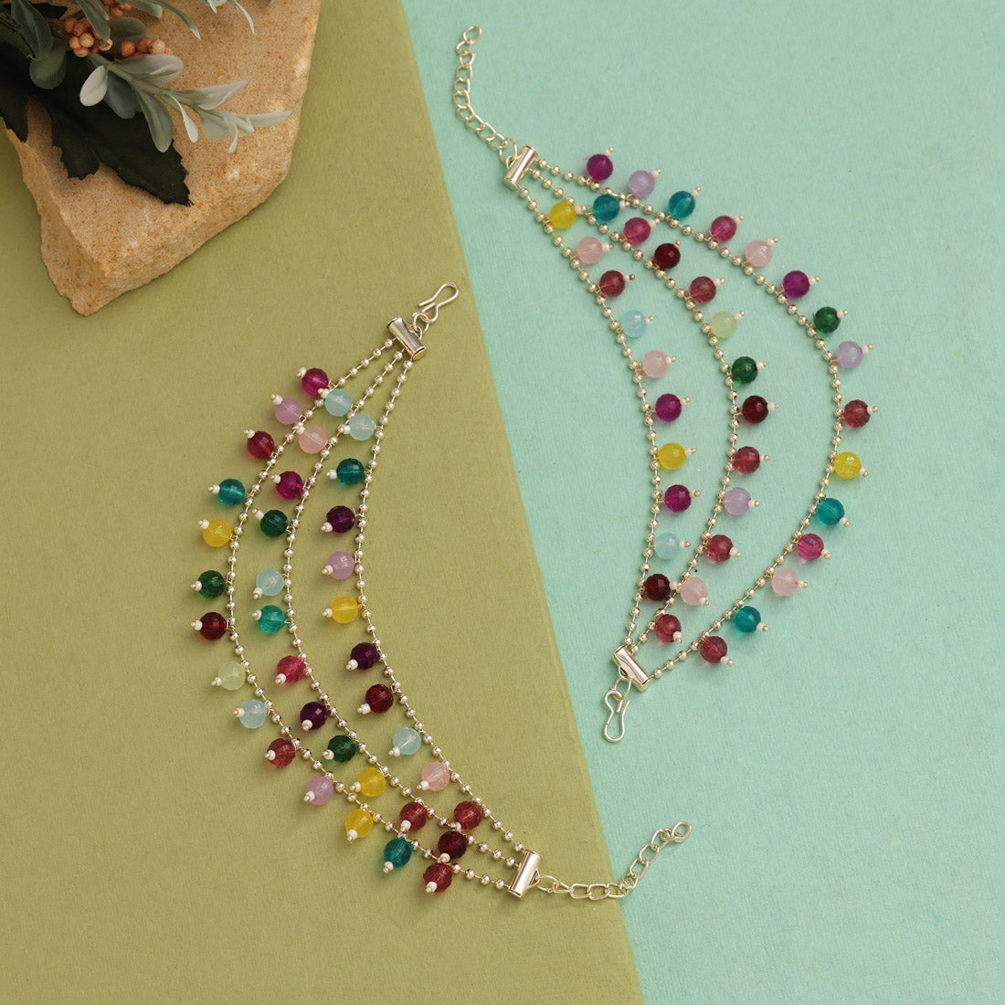 Multi Color Antique Earrings Chain (ANTE1752MLT)