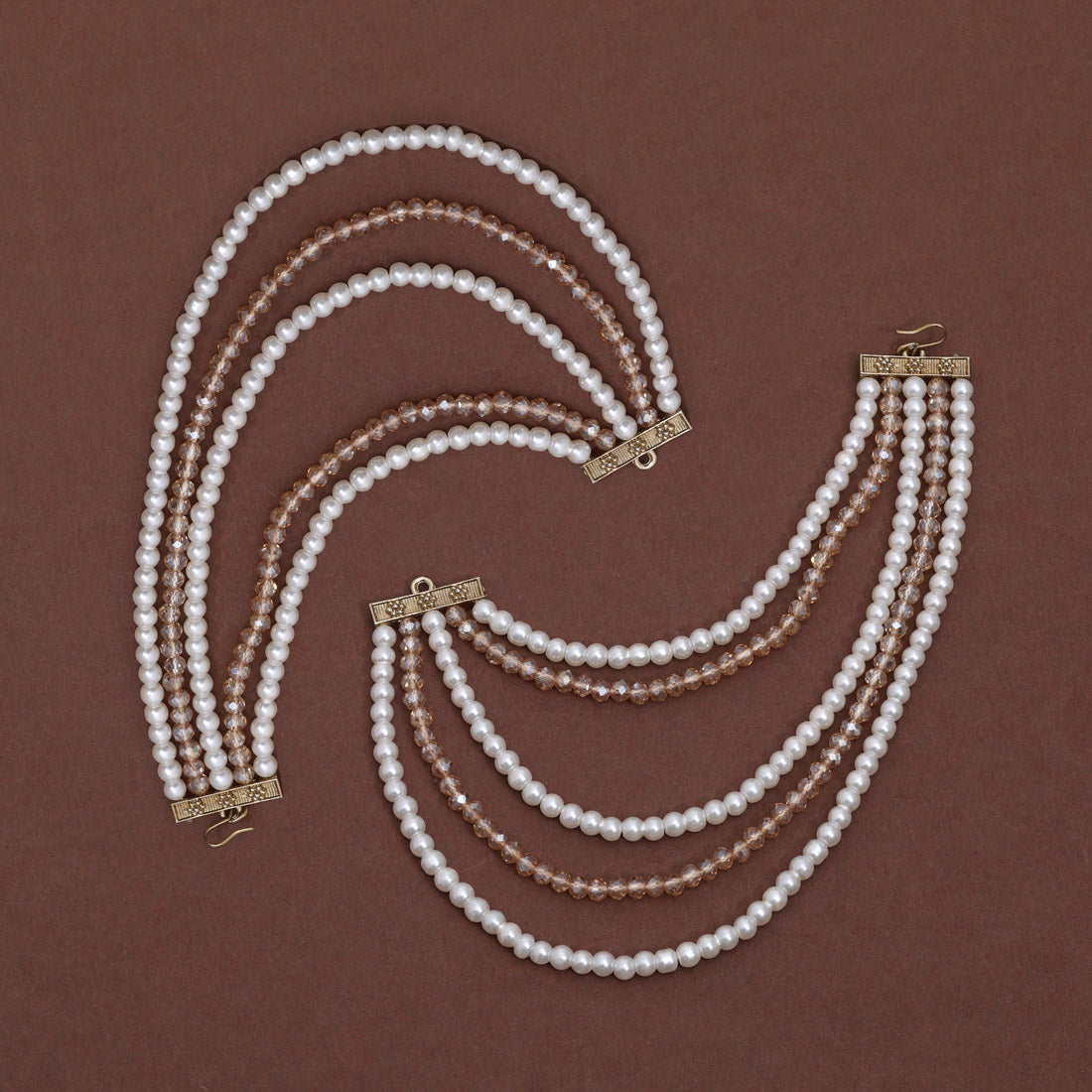 White & Gold Color Antique Earrings Chain For Wedding Or Festive Looks Jewellery GetGlit