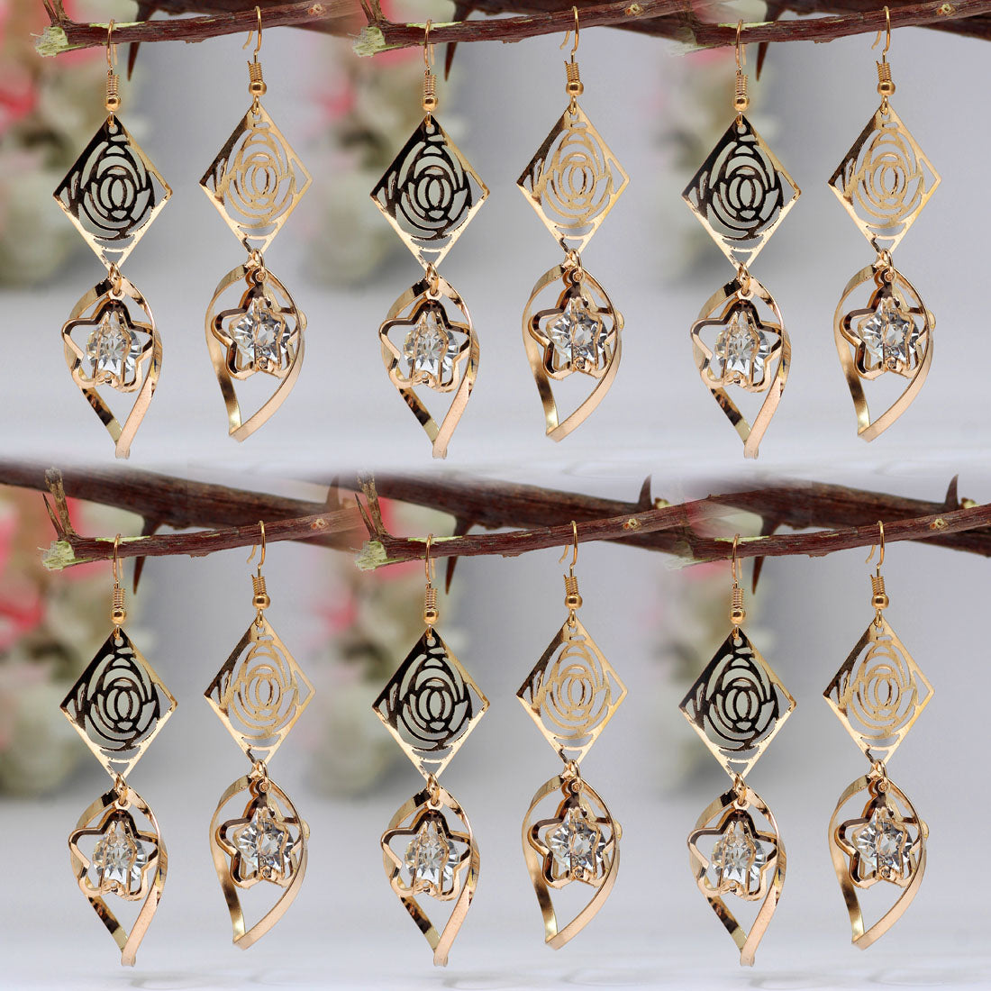 Gold Color Antique Earrings Combo Of 6 Pairs (ANTE483CMB) Jewellery GetGlit