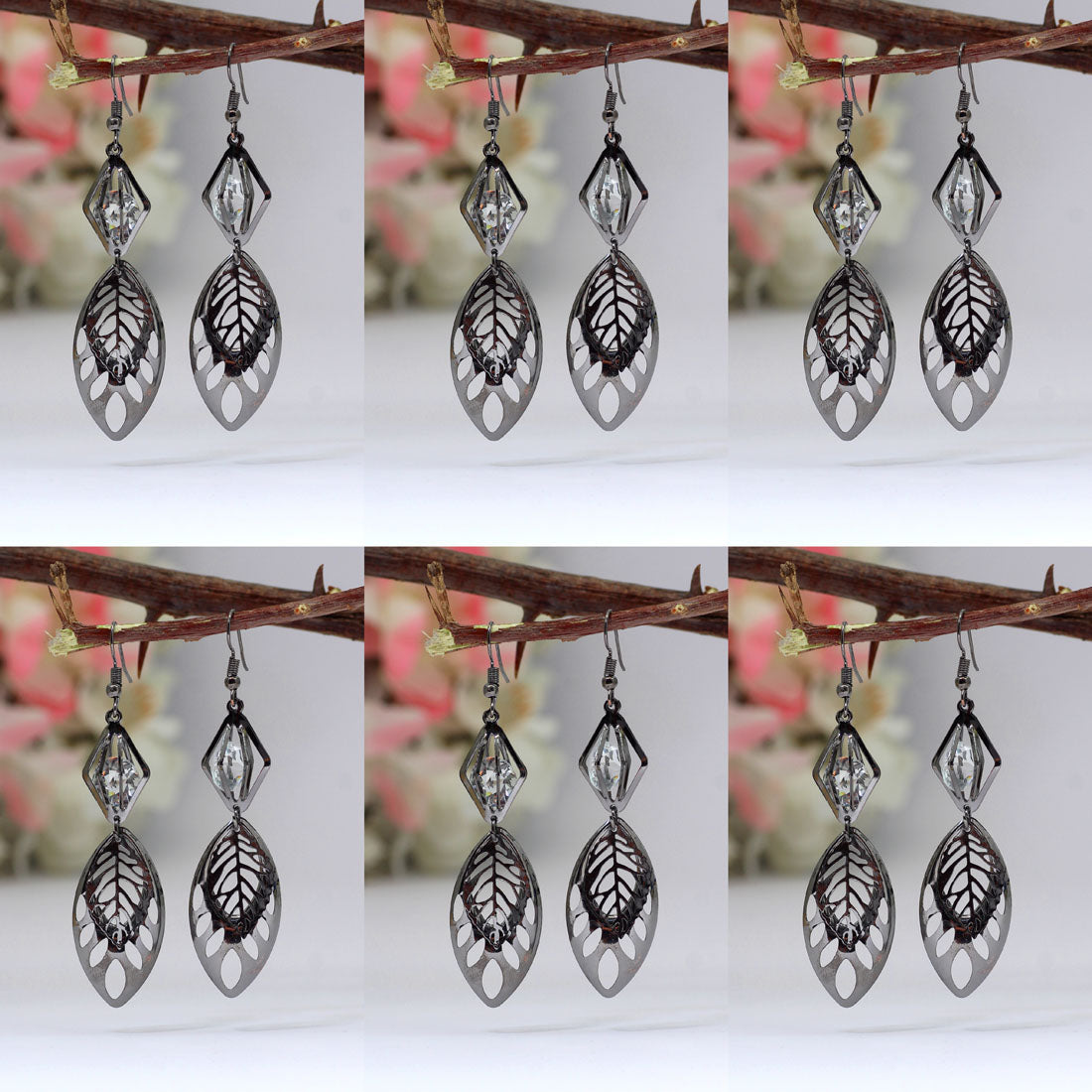 Black Color Antique Earrings Combo Of 6 Pairs (ANTE486CMB) Jewellery GetGlit   