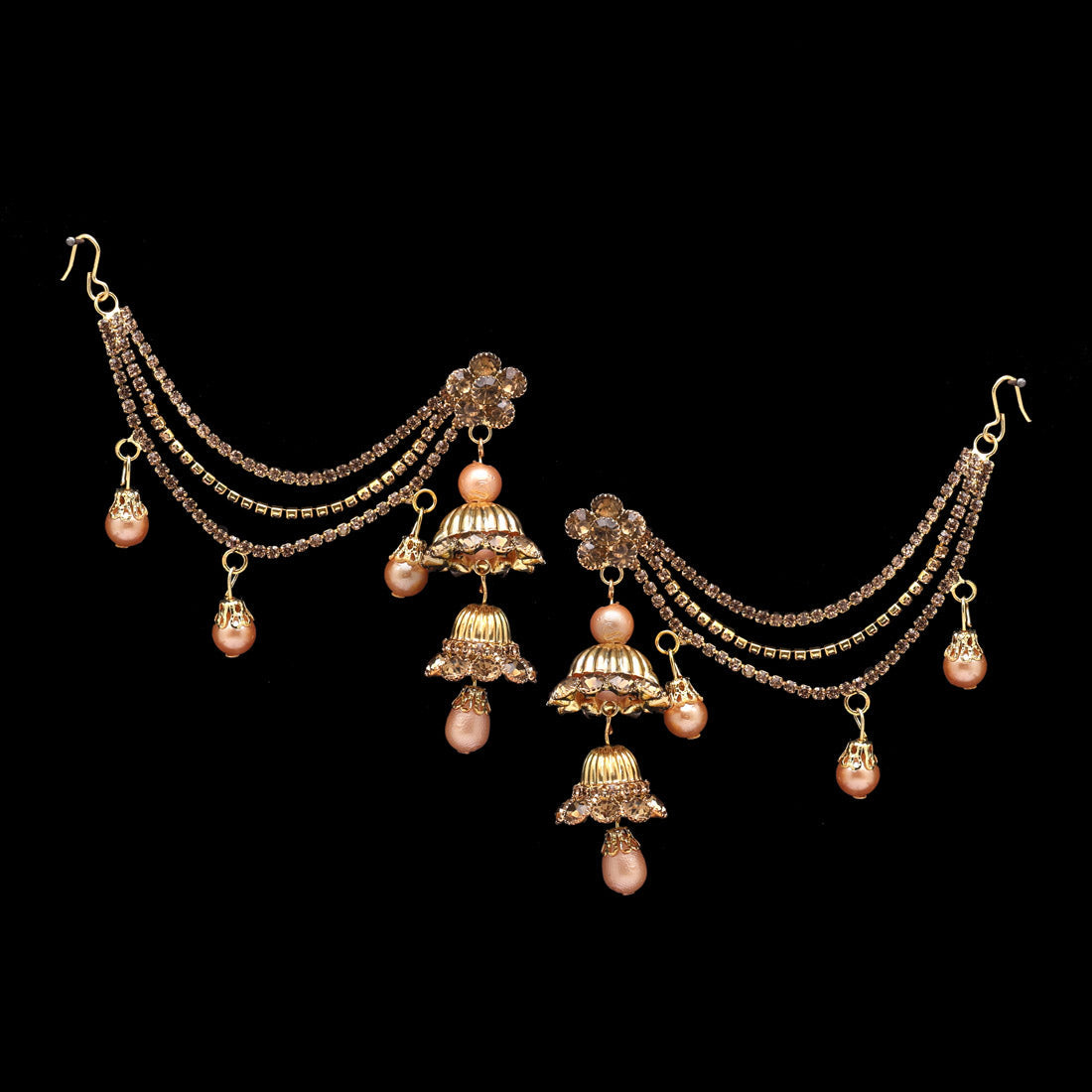 Gold Color Bahubali Earrings (BBLE430GLD) Jewellery GetGlit