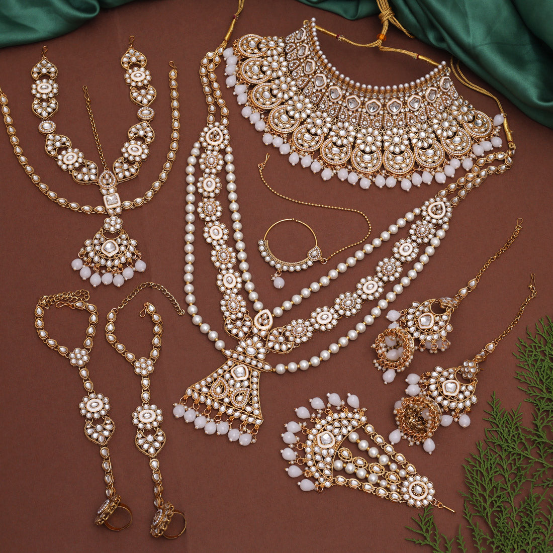 White Color Kundan Dulhan Set (BDL250WHT)