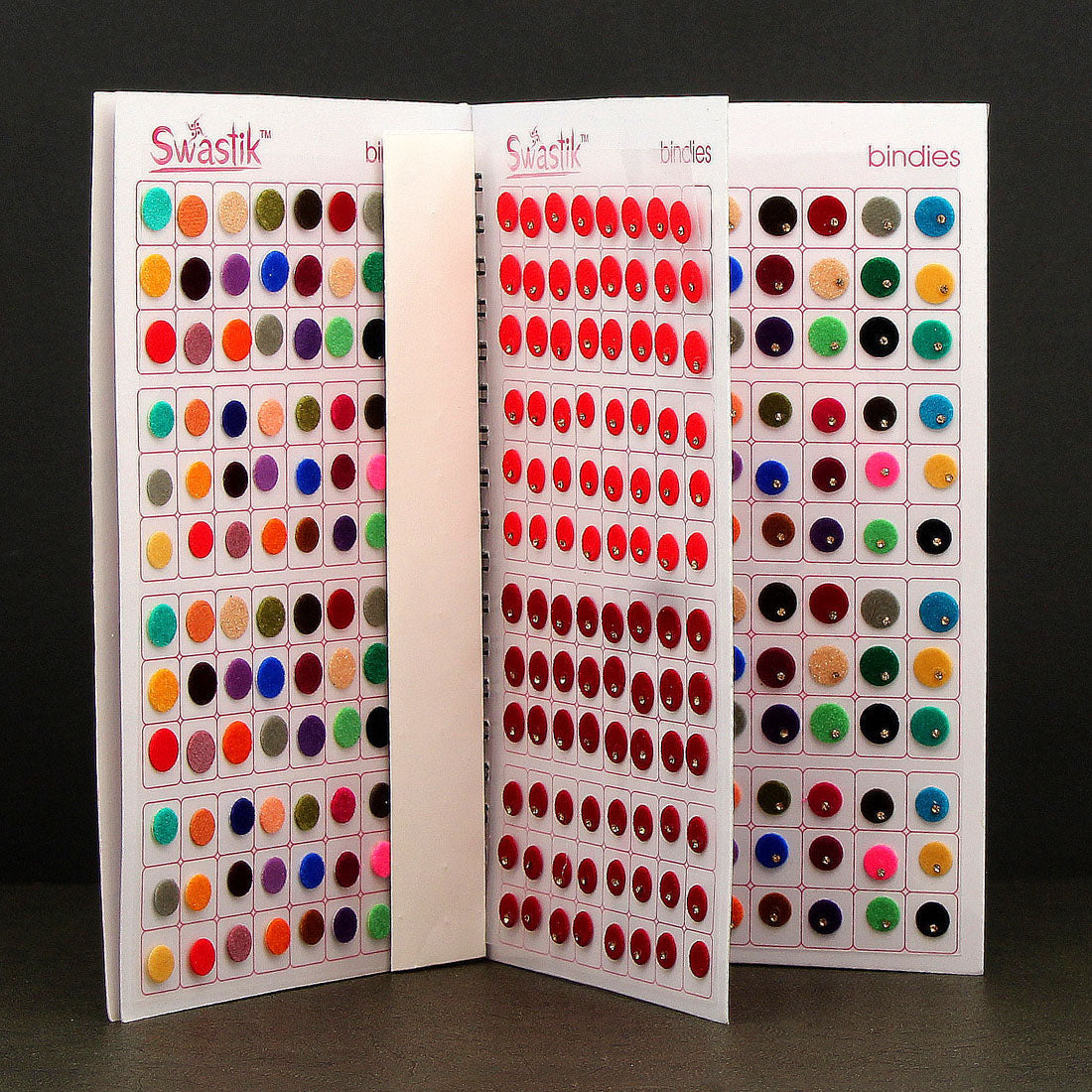 Assorted Color Velvet Bindi Book For Women & Girls- Total Pieces- 576 Jewellery GetGlit