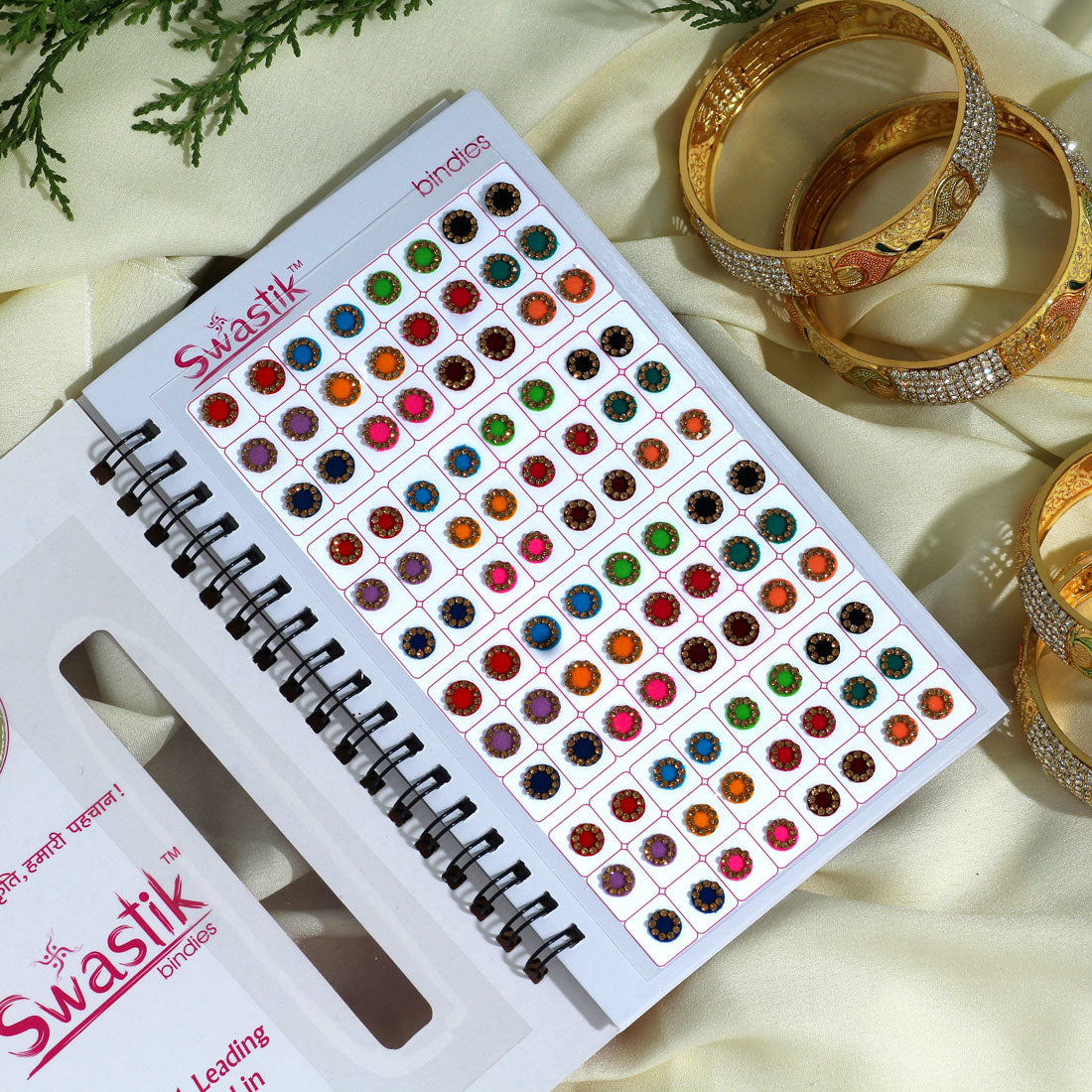 Assorted Color Velvet Bindi Book For Women & Girls- Total Pieces- 576 Jewellery GetGlit