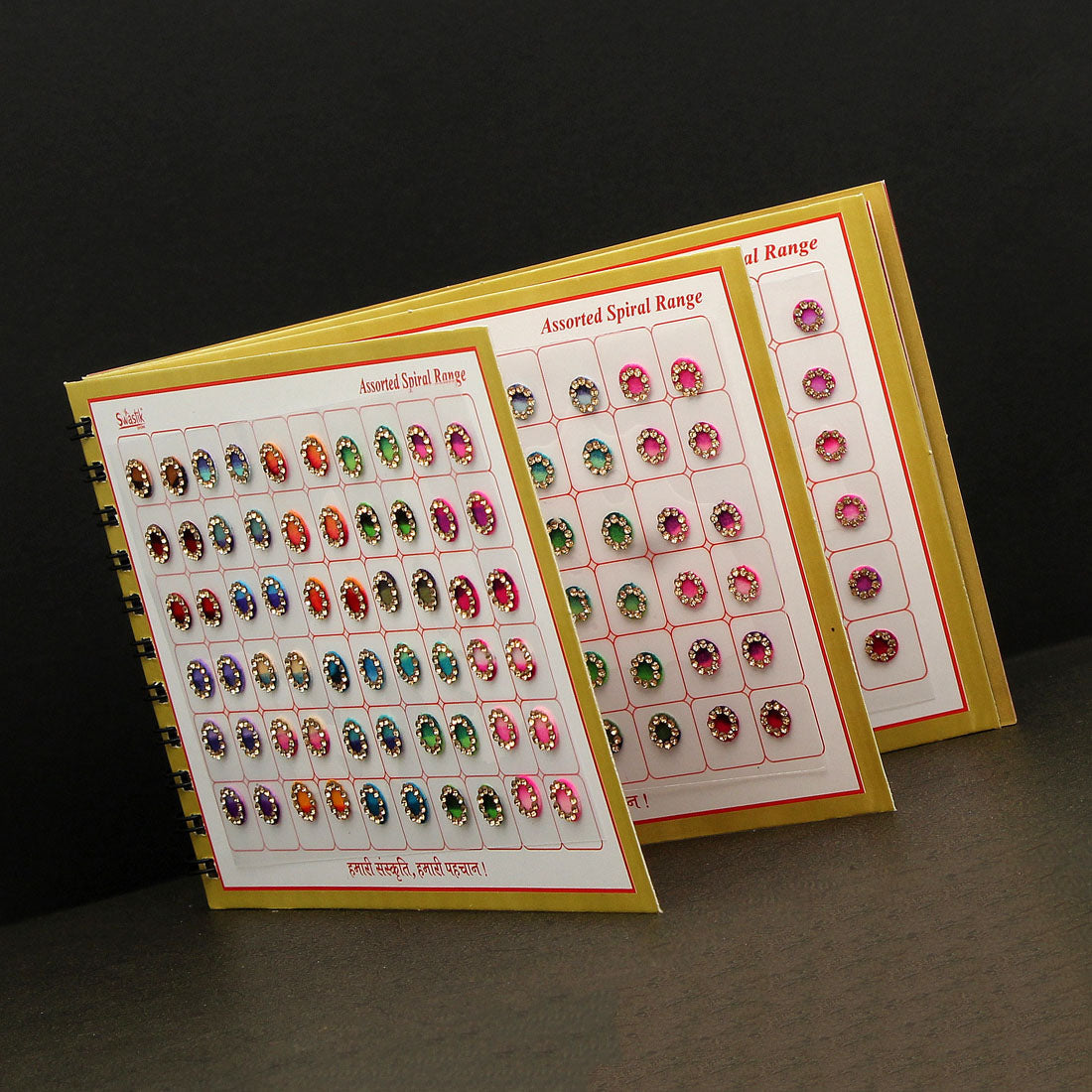 Assorted Color Velvet Bindi Book For Women & Girls- Total Pieces- 300 Jewellery GetGlit