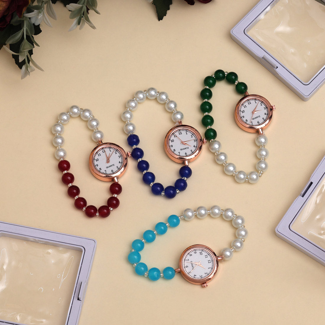 Assorted Color 4 Pieces Of Bracelet Watch For Girls And Women (BW102CMB) Bracelets GetGlit   