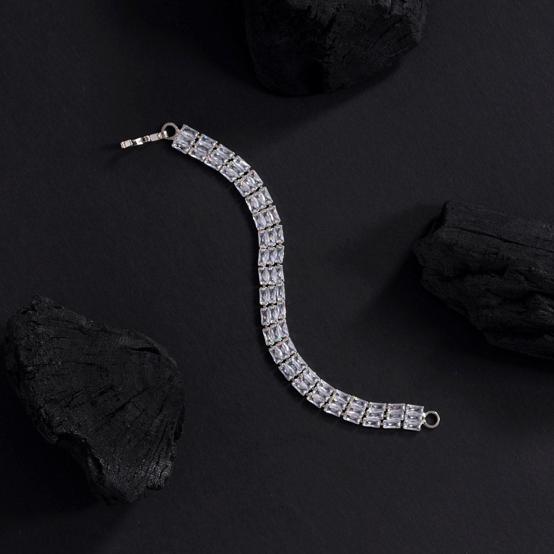 White Color Rhinestone Bracelet (CRTB227WHT)