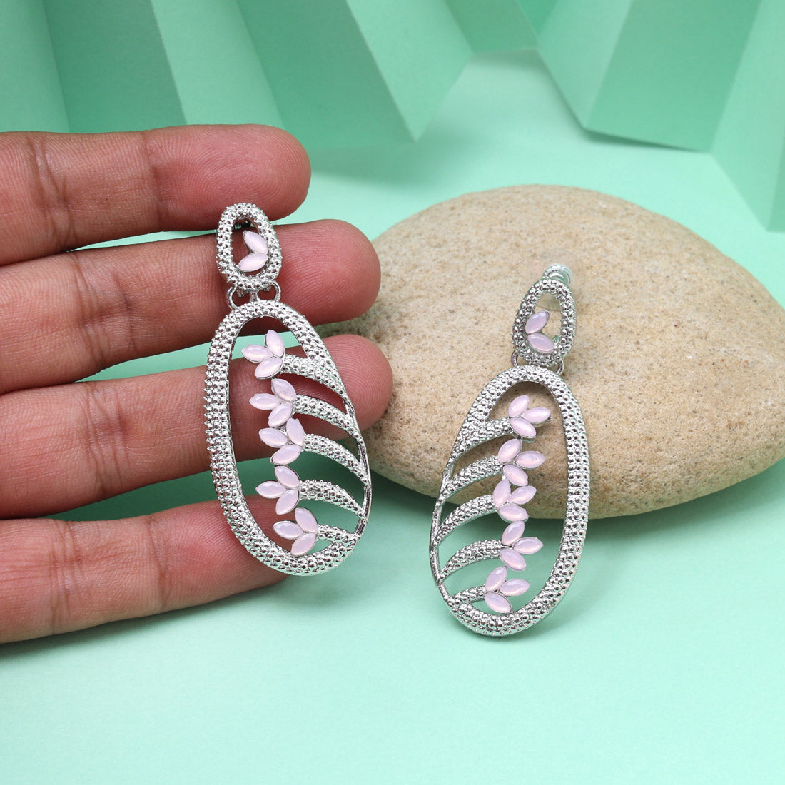 Pink Color Fashion Earrings Designed For A Youthful And Chic Statement Jewellery GetGlit