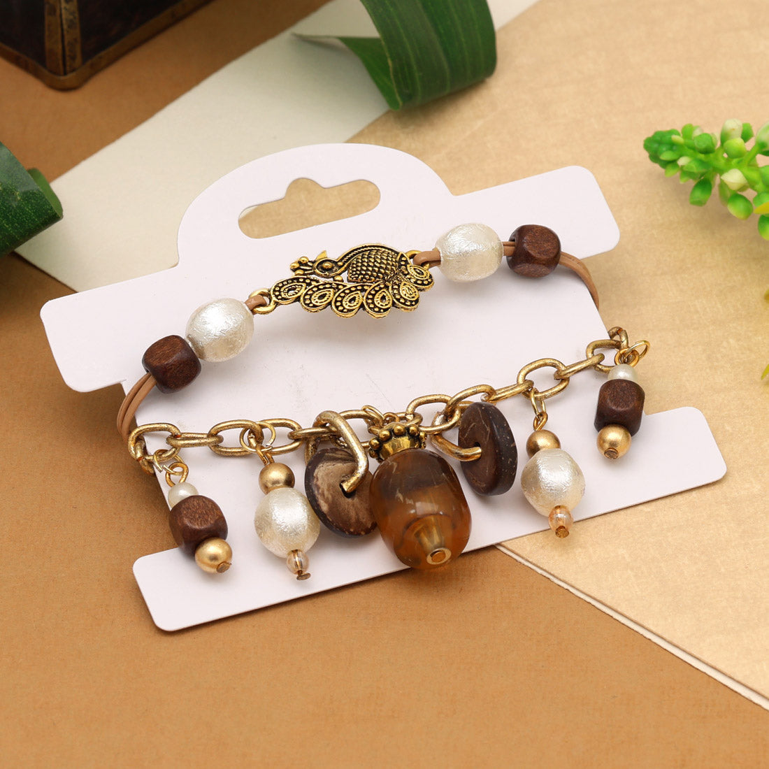 Brown Color Oxidised Bracelet (GSB331BRW) Jewellery GetGlit   
