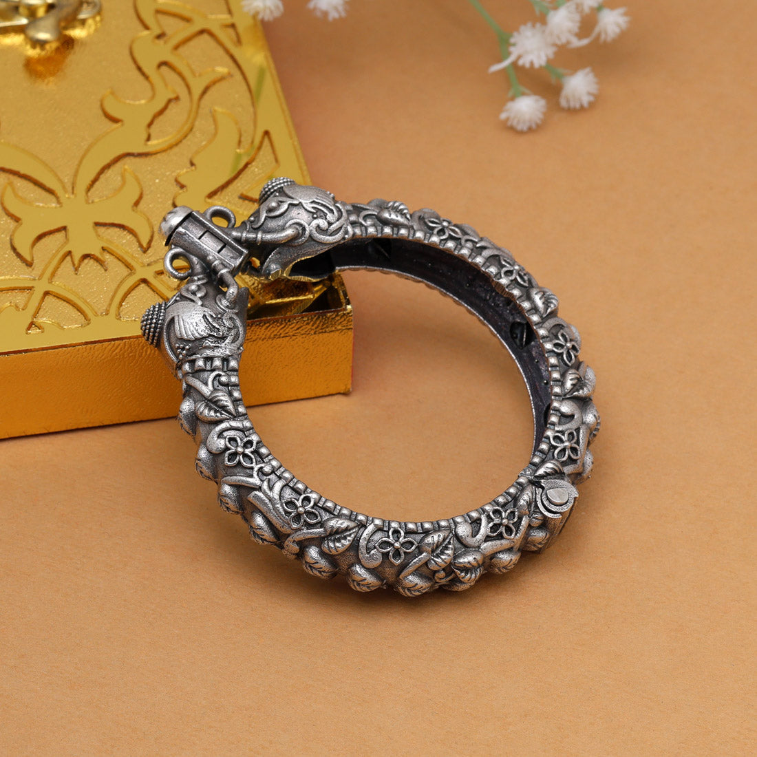 Silver Color Oxidised Bracelet (GSB336SLV) Jewellery GetGlit