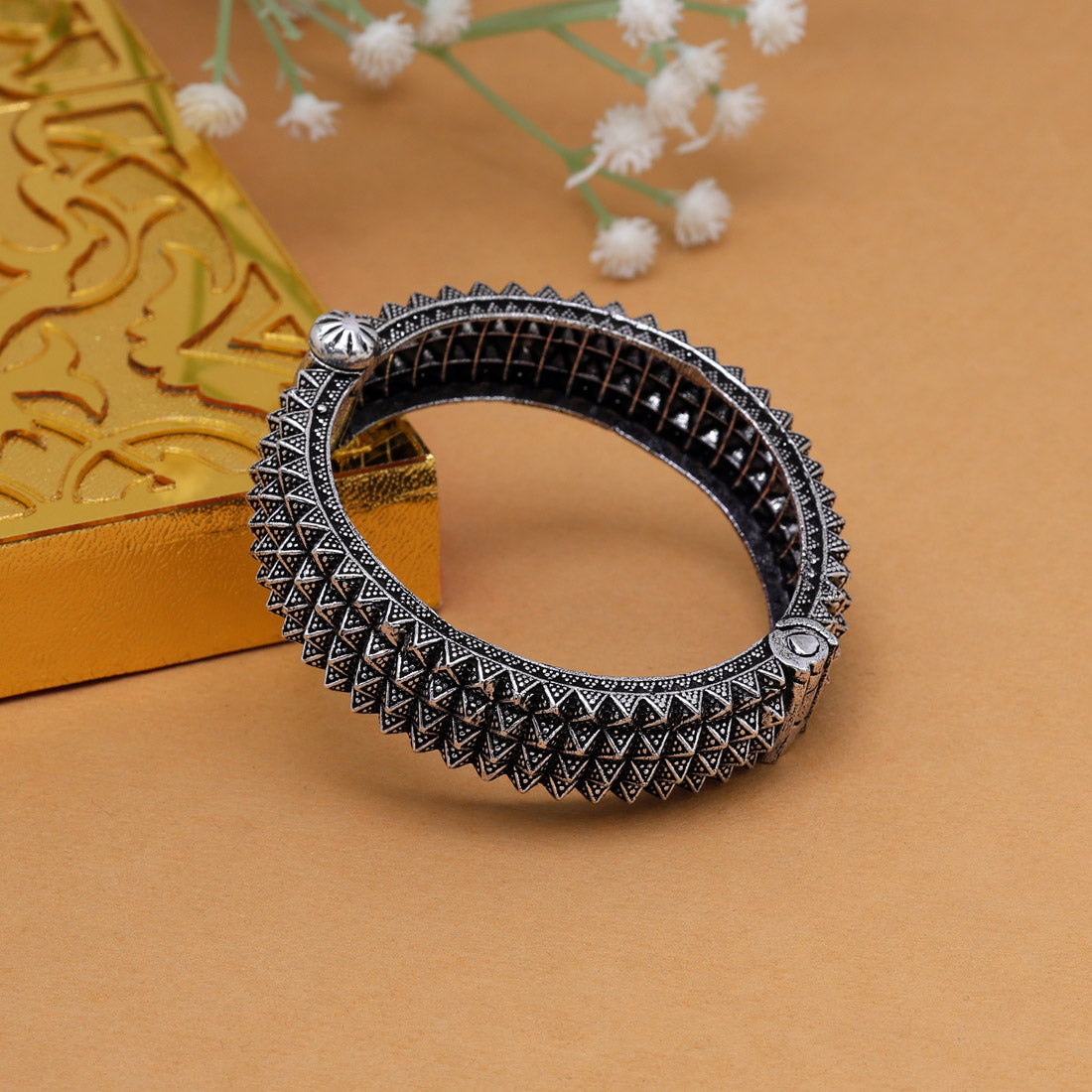 Silver Color Oxidised Bracelet (GSB346SLV) Jewellery GetGlit   