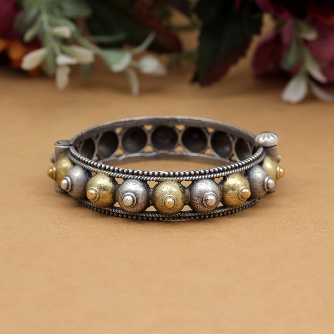 Gold & Silver Color Dual Tone Oxidised Bracelet (GSB363GS) Bracelets GetGlit   