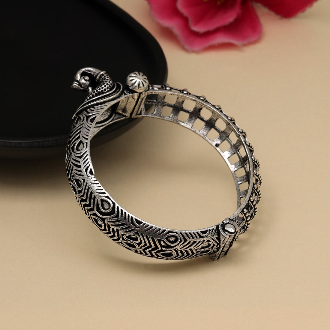 Silver Color Oxidised Bracelet (GSB372SLV) Jewellery GetGlit