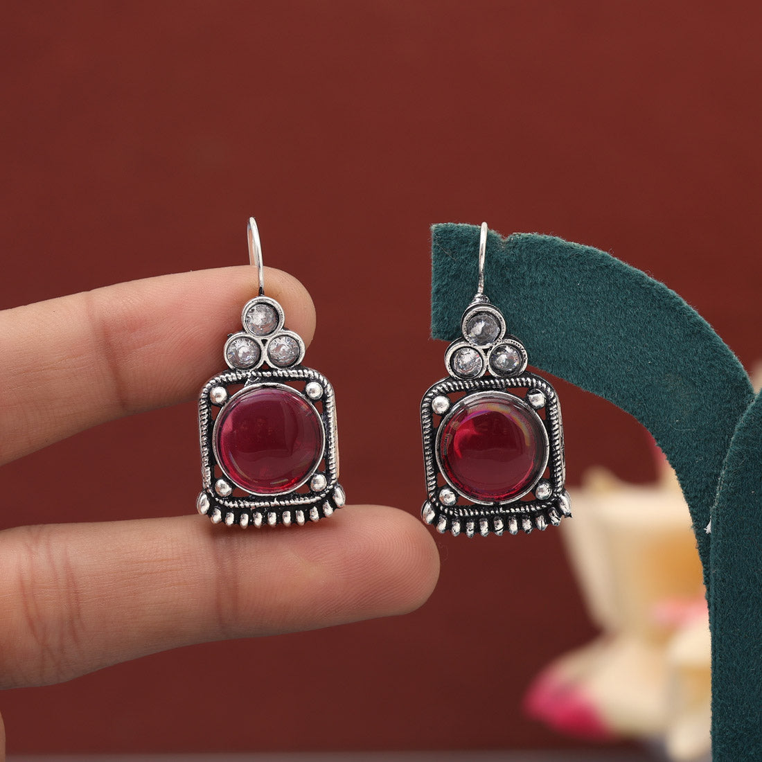 Assorted Color 5 Pairs Of Oxidised Earrings (GSE1205CMB) Jewellery GetGlit