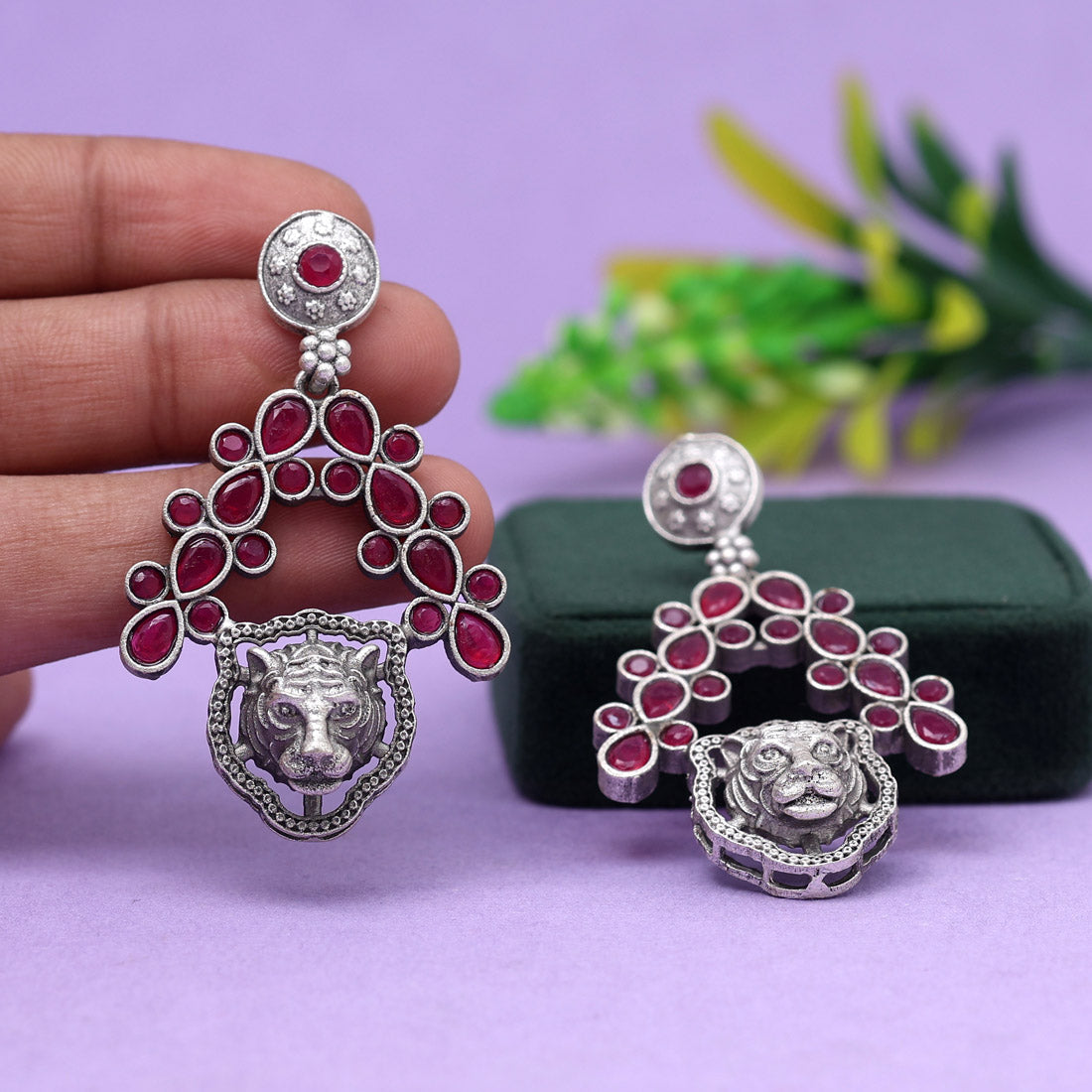 Rani Color Oxidised Earrings (GSE2769RNI) Earrings GetGlit   