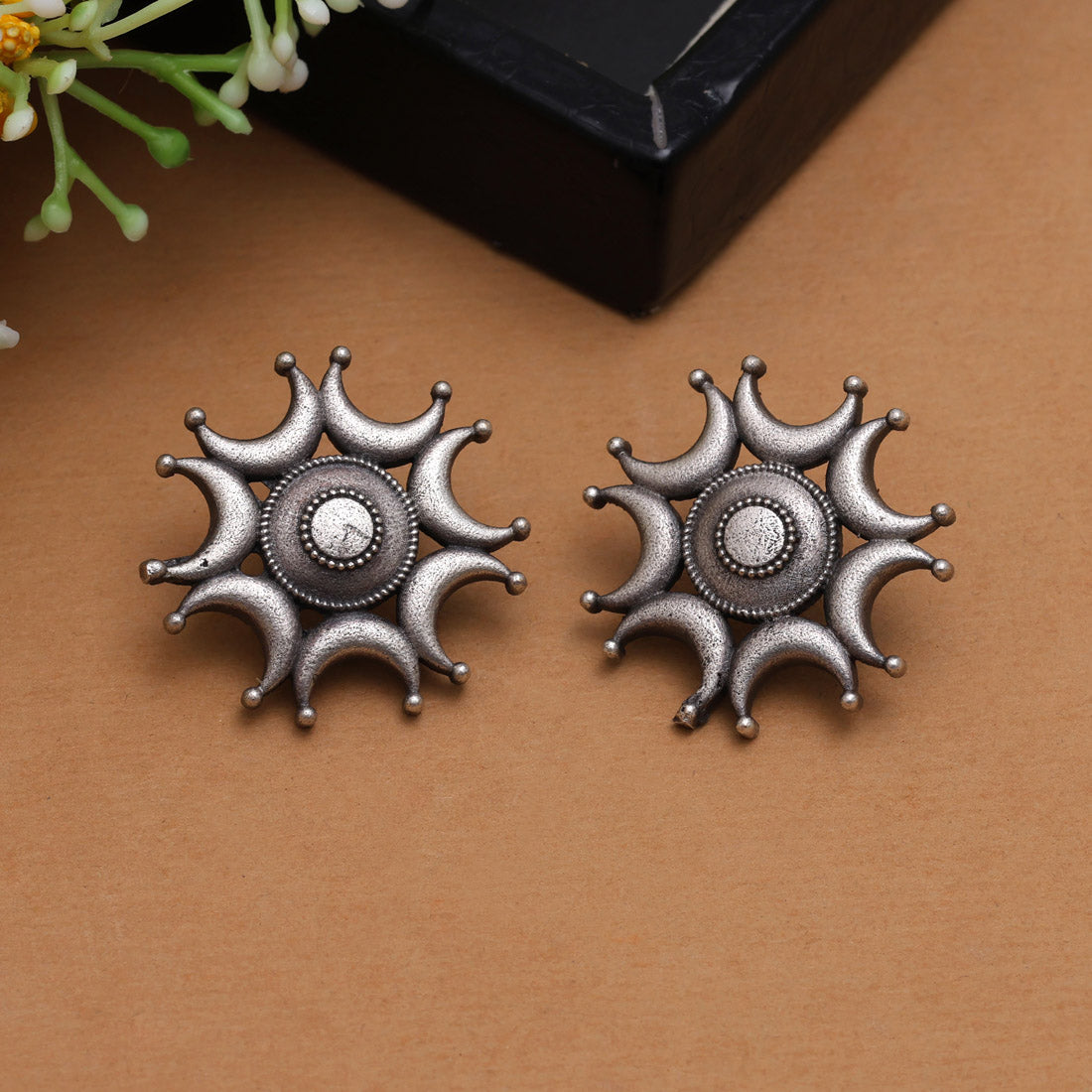 Silver Color Oxidised Earrings (GSE2821SLV) Jewellery GetGlit