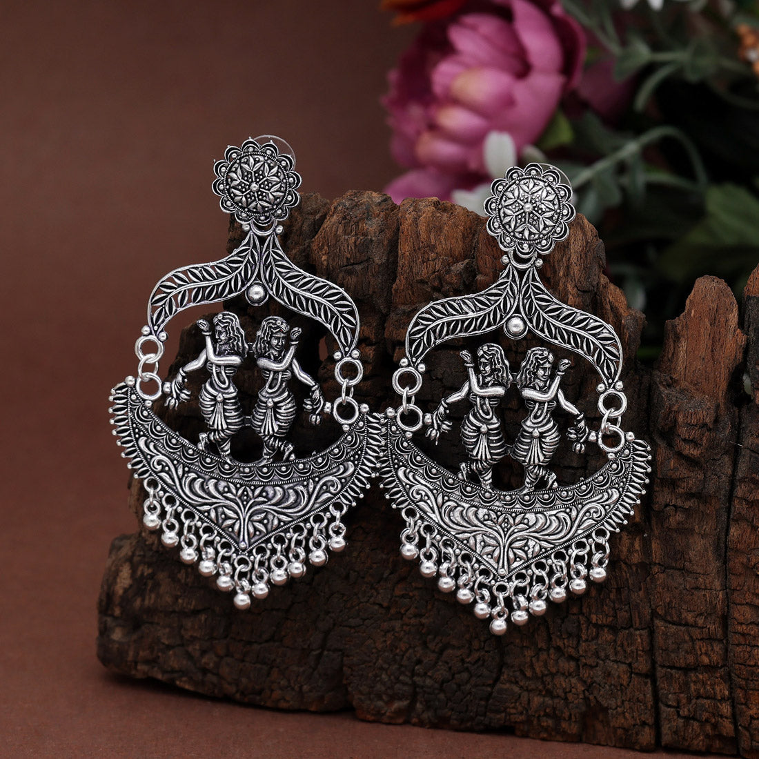 Silver Color Oxidised Earrings (GSE2903SLV) Jewelry GlitStudio   
