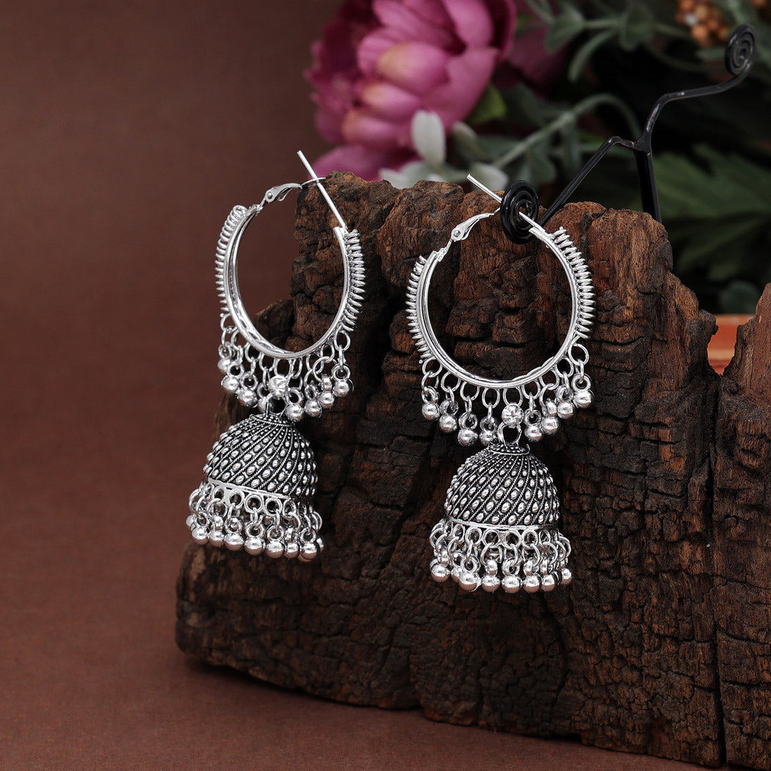 Silver Color Oxidised Earrings (GSE2904SLV) Jewelry GlitStudio   