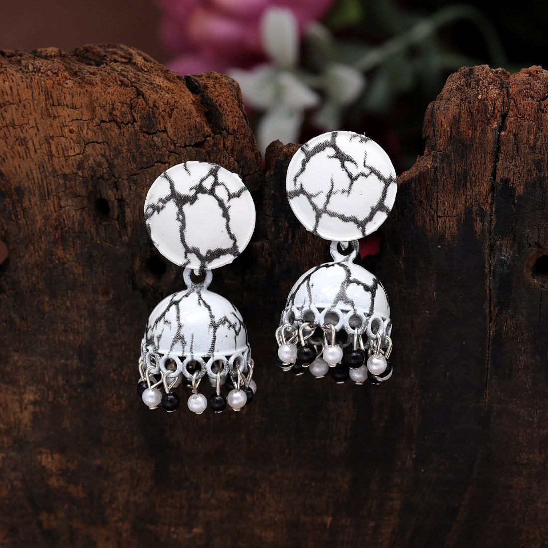 White & Black Color  Oxidised Earrings (GSE2909WHTBLK) Jewelry GlitStudio   
