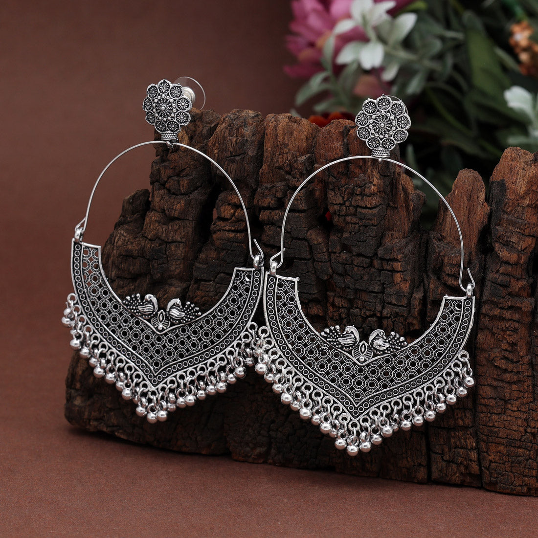 Silver Color  Oxidised Earrings (GSE2911SLV)