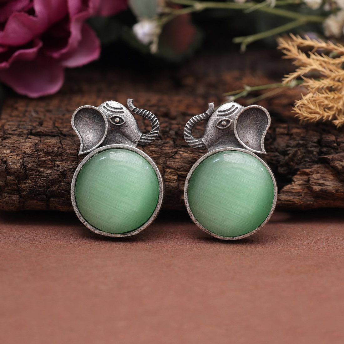 Pista Green Color  Oxidised Earrings (GSE2916PGRN) Jewelry GlitStudio   
