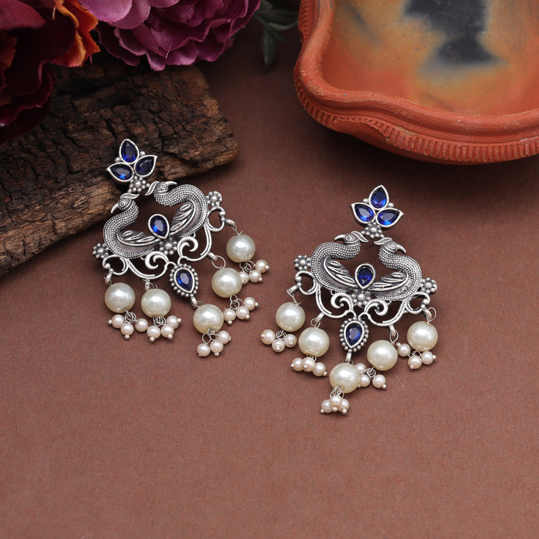 Blue Color  Oxidised Earrings (GSE2917BLU) Jewelry GlitStudio   