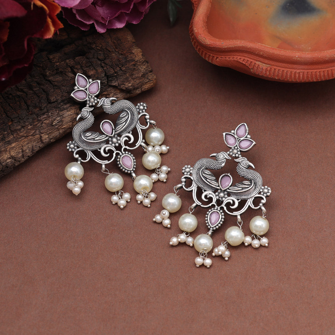 Pink Color  Oxidised Earrings (GSE2917PNK) Jewelry GlitStudio   