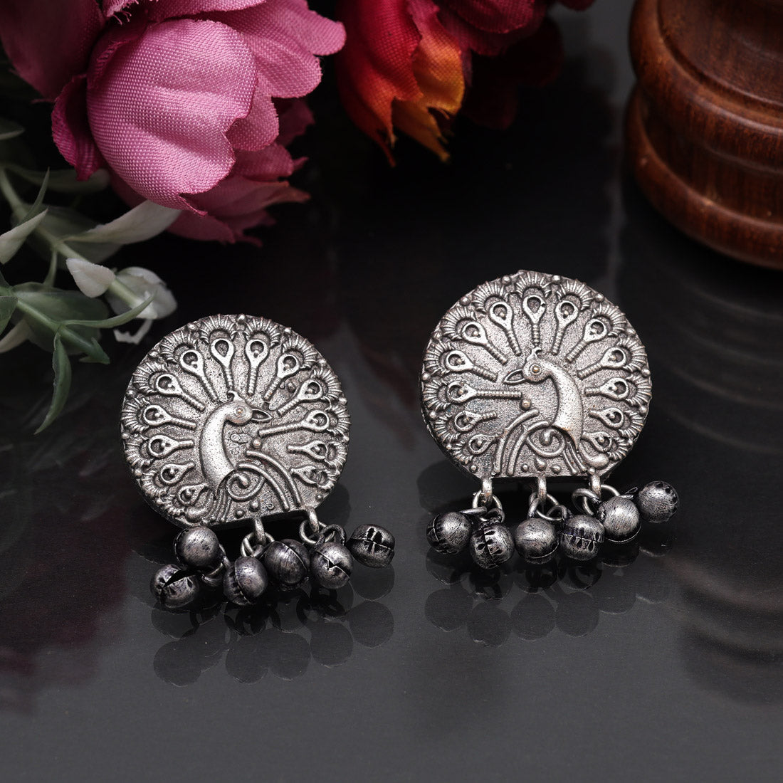 Silver Color  Oxidised Earrings (GSE2921SLV) Earrings GetGlit   