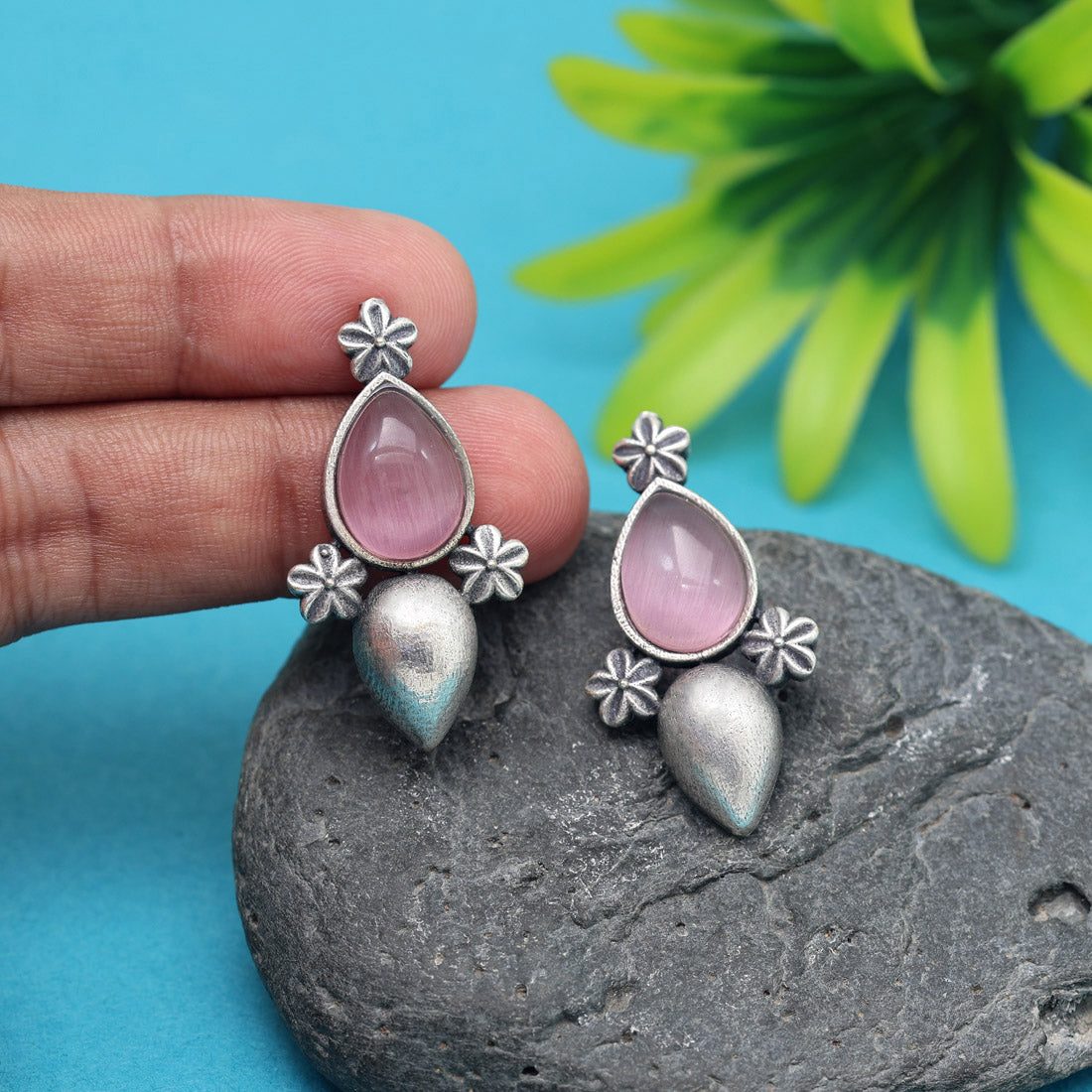 Pink Color  Oxidised Earrings (GSE2927PNK)