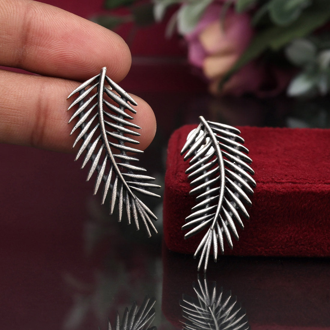 Silver Color Oxidised Earrings (GSE2929SLV) Jewellery GetGlit   