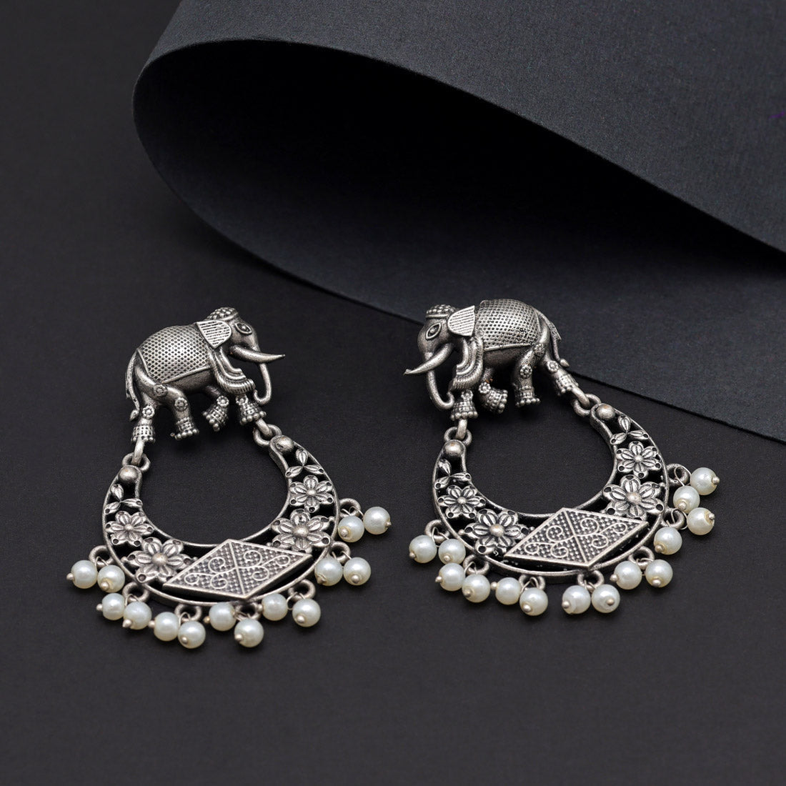 Silver Color Oxidised Earrings Jewellery GlitStudio