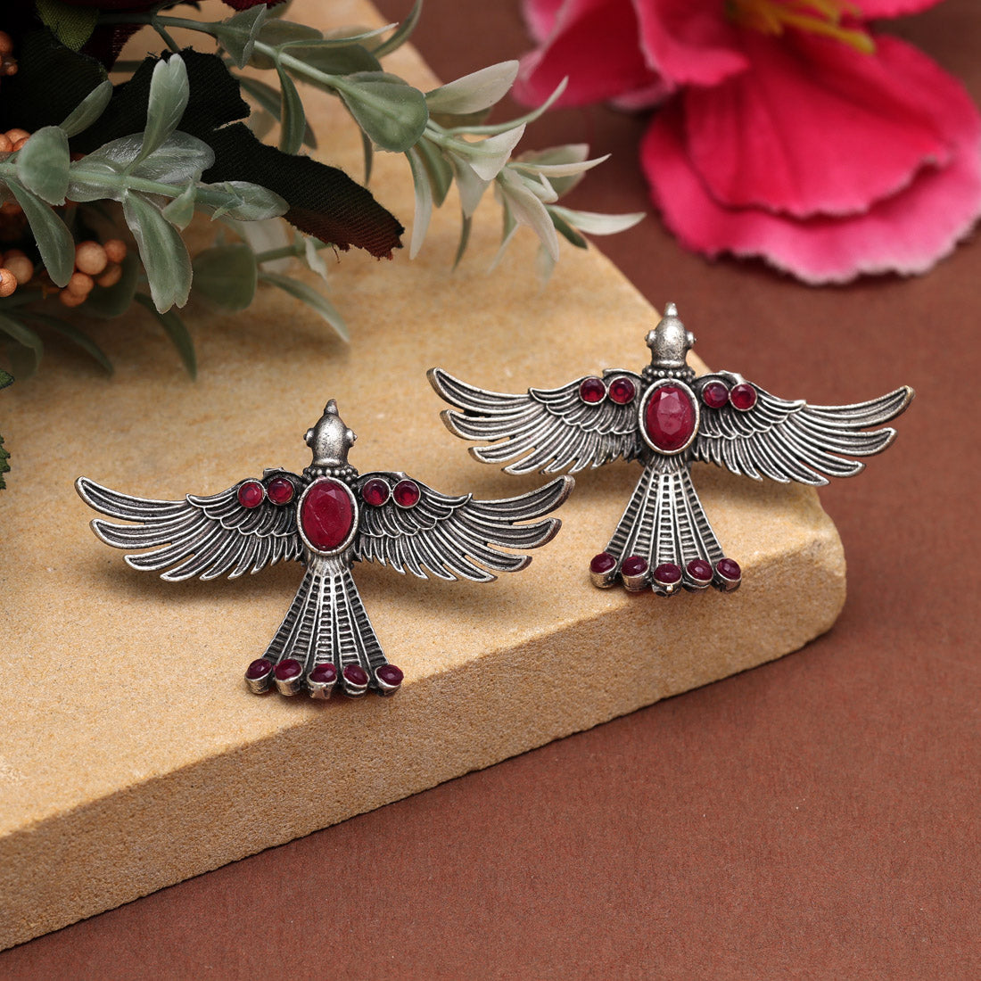 Rani Color Oxidised Earrings (GSE2957RNI) Earrings GetGlit   