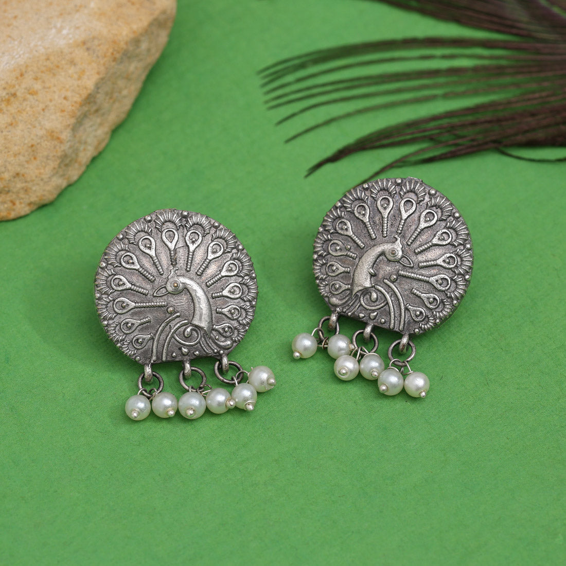 Silver Color  Oxidised Earrings (GSE2959SLV) Jewellery GetGlit   